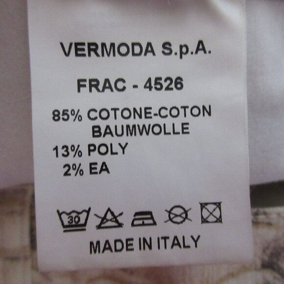 Dismero Italy Jeans Sz 37 Waist Snakeskin Taupe/Tan/Metallic Cotton Stretch NWT - Picture 6 of 9